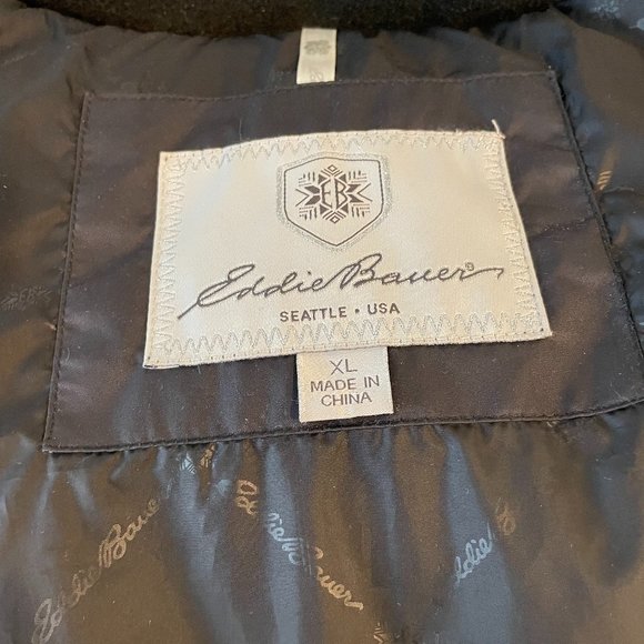 Eddie Bauer Long Black Goose Down Parka for Ultimate Winter Comfort. XL - Picture 4 of 7